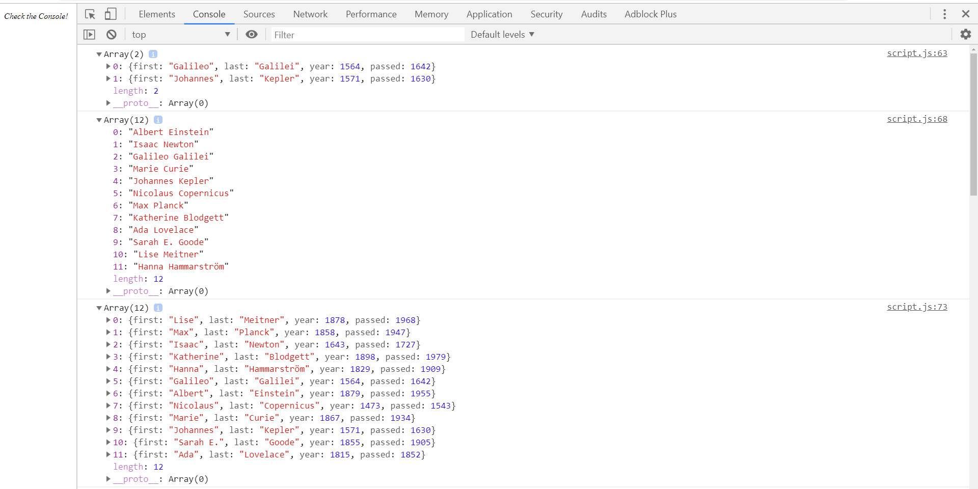 Array Exercise 1