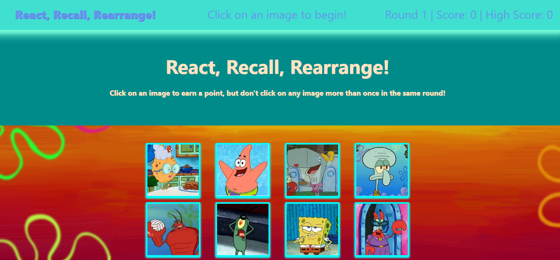 React, Recall, Rearrange!
