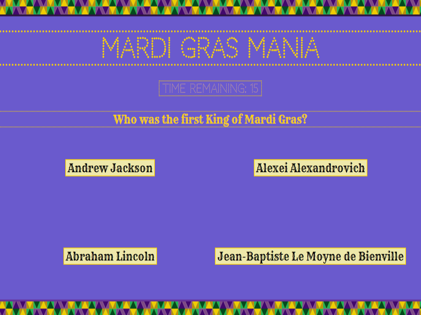 Mardi Gras Mania: A Trivia Game
